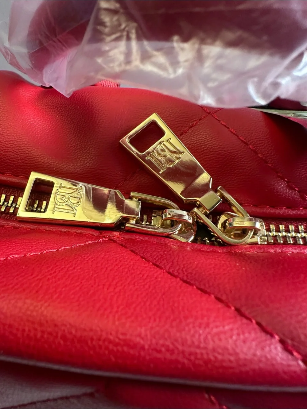 RED NWT Badgley Mischka Diamond-Quilted Vegan Leather Laptop Backpack